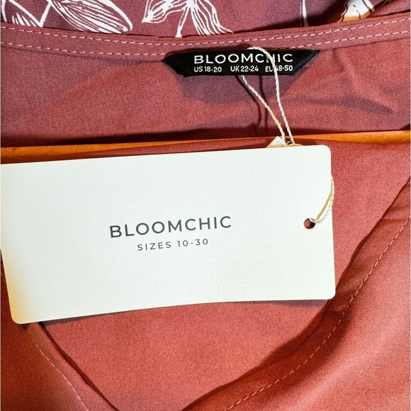 BloomChic Orange and Pink Flutter Sleeve Midi Sundress - Picture 5 of 7